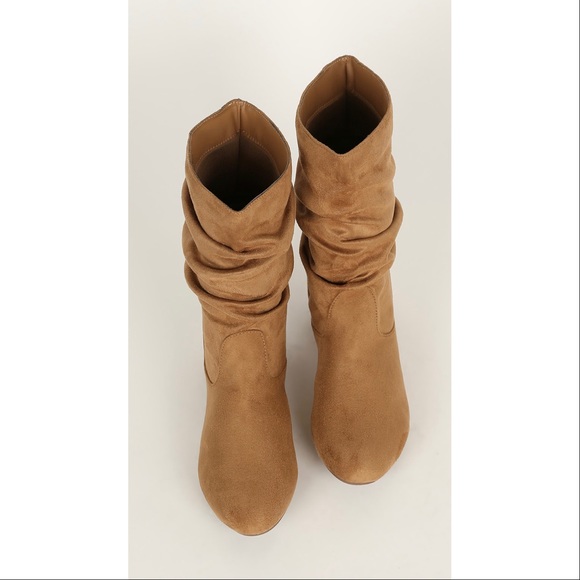 Western Chic Almond Toe Pull On Slouchy Tall Boots - Picture 2 of 5